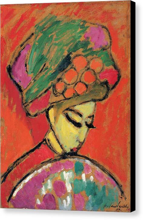 Young Girl with a Flowered Hat - Canvas Print