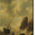 A Ship Foundering Off A Rocky Coast - Canvas Print