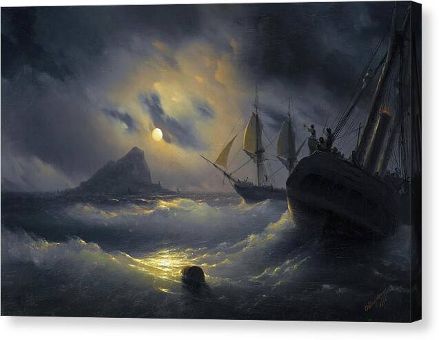 Gibraltar by Night - Canvas Print