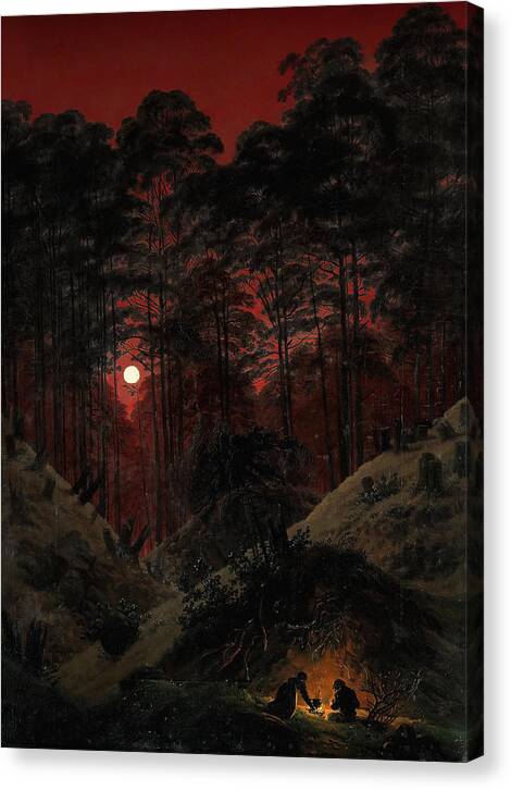 Inside the forest in the moonlight 1 - Canvas Print