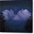 Winter Night in the Mountains - Canvas Print