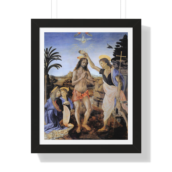 The Baptism of Christ by Leonardo da Vinci - Framed Print - Zapista