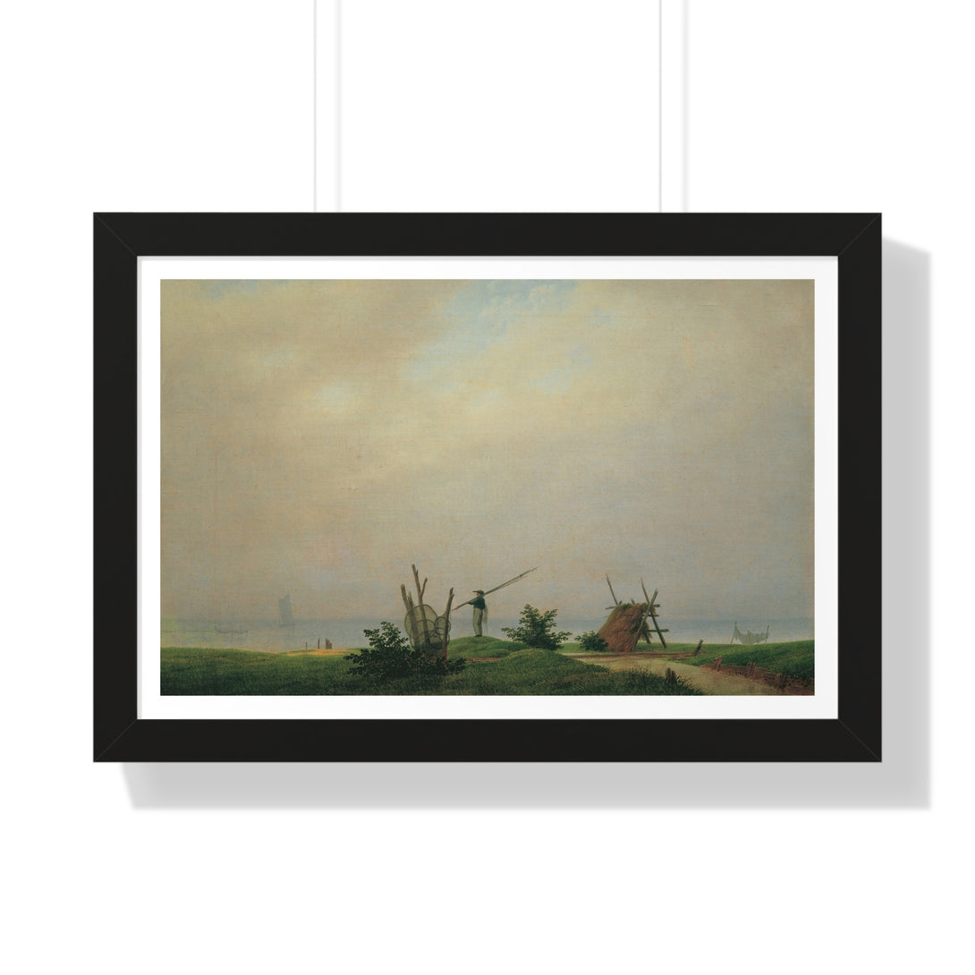 Meeresstrand mit Fischer by Caspar David Friedrich - Framed Print - Zapista