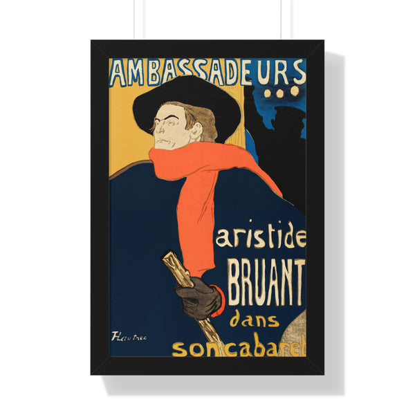 Ambassadeurs: Aristide Bruant by Henri de Toulouse-Lautrec - Framed Print - Zapista