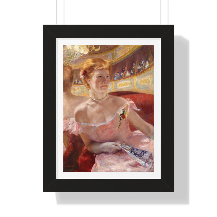 Woman with a Pearl Necklace in a Loge by Mary Cassatt - Framed Print - Zapista