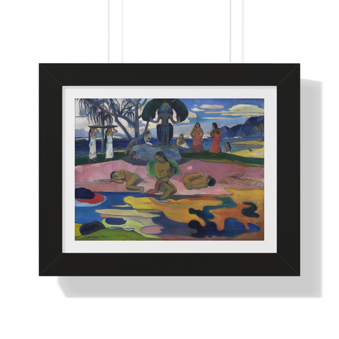 Mahana no atua (Day of the God) by Paul Gauguin - Framed Print - Zapista