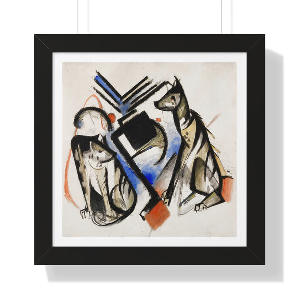 Two Wolves by Franz Marc - Framed Print - Zapista