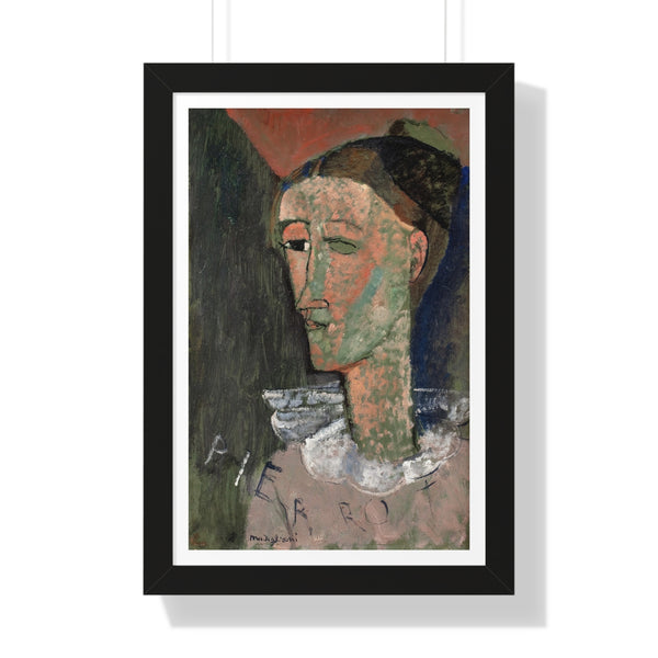 Self-Portrait as Pierrot by Amedeo Modigliani - Framed Print - Zapista