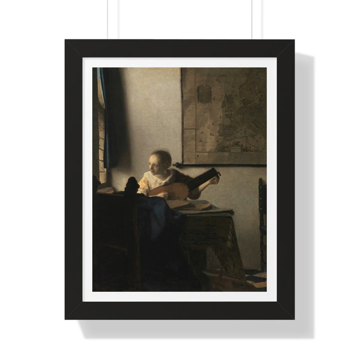 Woman with a Lute by Johannes Vermeer - Framed Print - Zapista