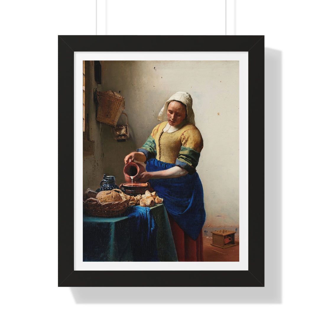 The Milkmaid by Johannes Vermeer - Framed Print - Zapista