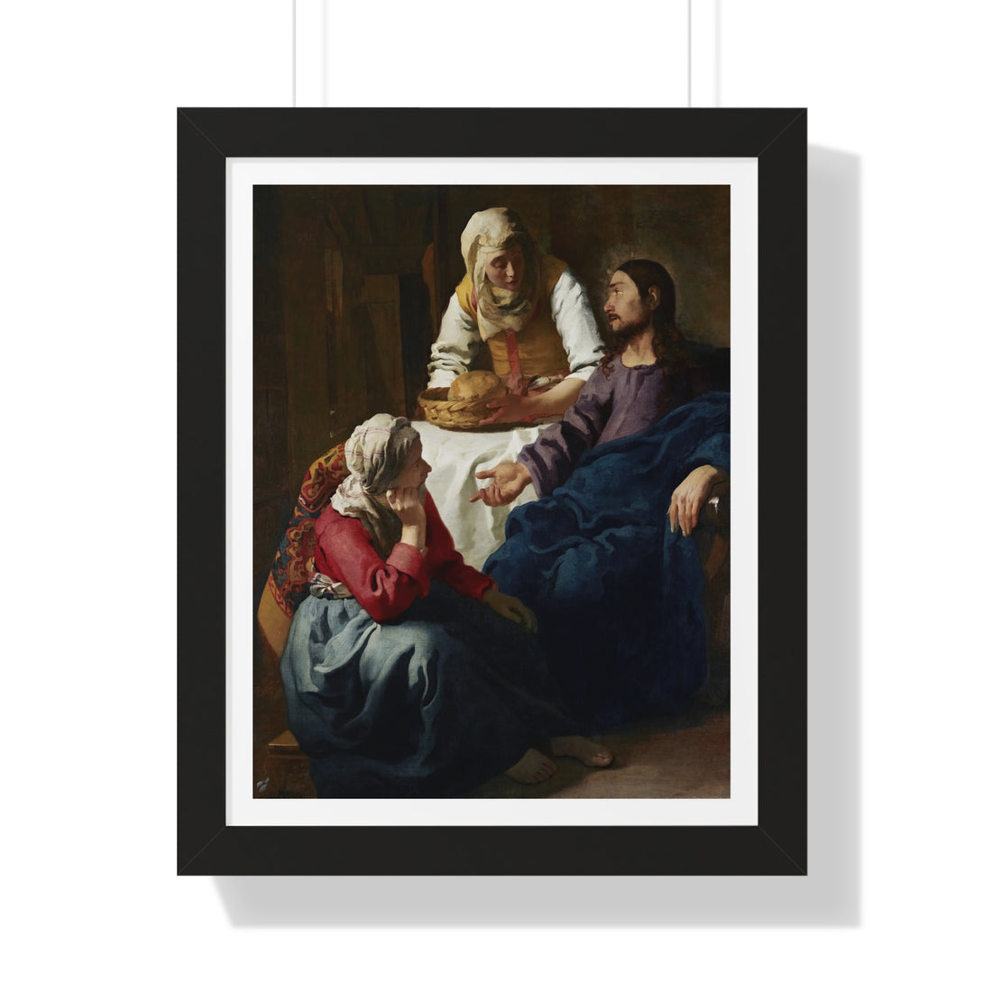 Christ in the House of Martha and Mary by Johannes Vermeer - Framed Print - Zapista