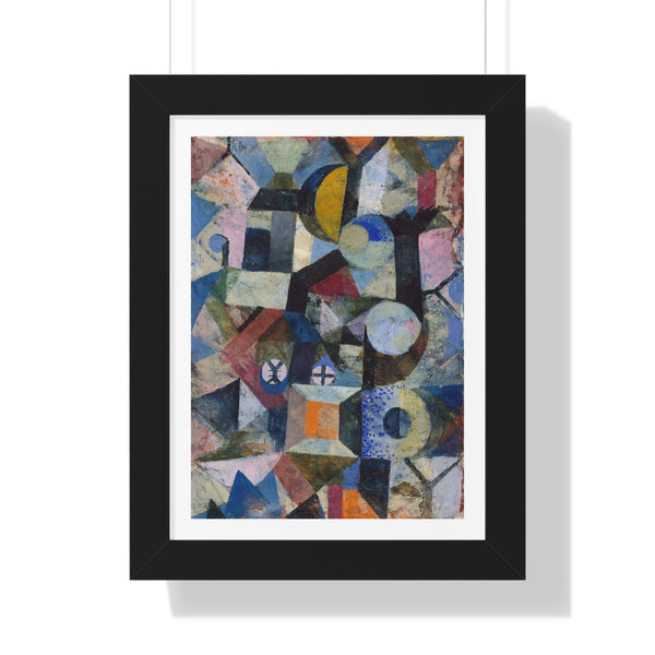 Composition with the Yellow Half-Moon and the Y - Framed Print