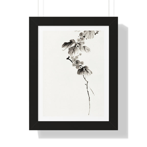 Berry Branch by Katsushika Hokusai - Framed Print - Zapista