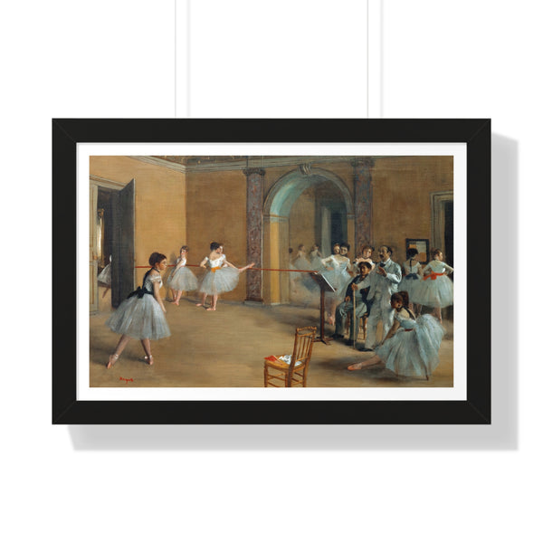 The Dance Foyer of the Opera at Rue Le Peletier by Edgar Degas - Framed Print - Zapista