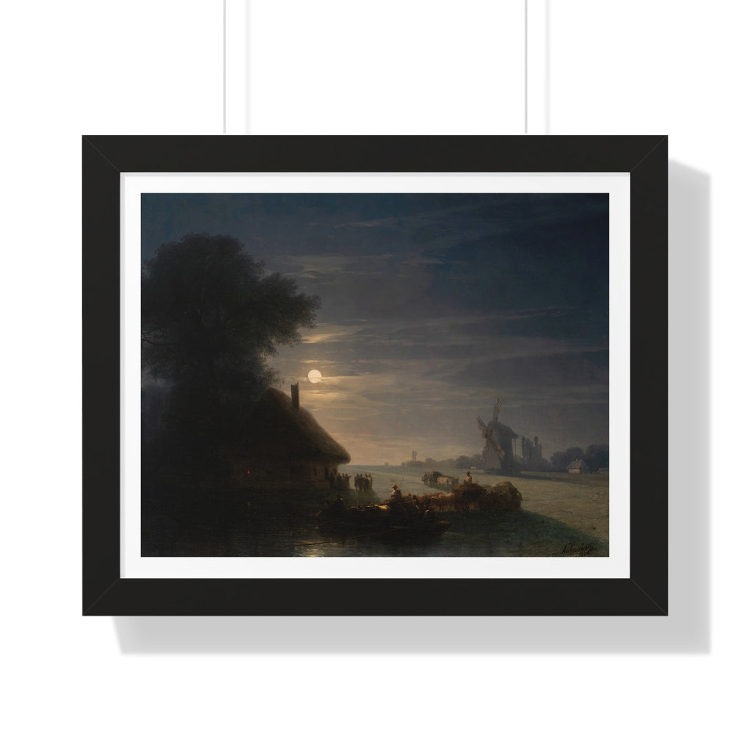 Ukrainian Landscape at Night by Ivan Aivazovsky - Framed Print - Zapista