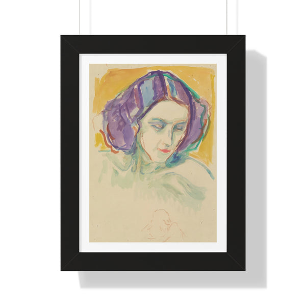 Female Head by Edvard Munch - Framed Print - Zapista