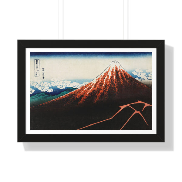 Rainstorm Beneath the Summit by Katsushika Hokusai - Framed Print - Zapista