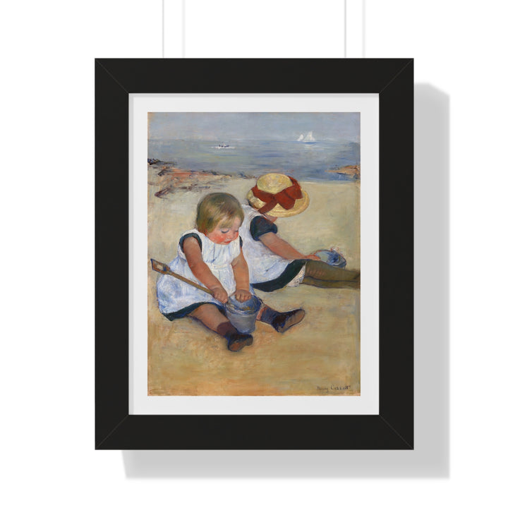 Children Playing on the Beach by Mary Cassatt - Framed Print - Zapista