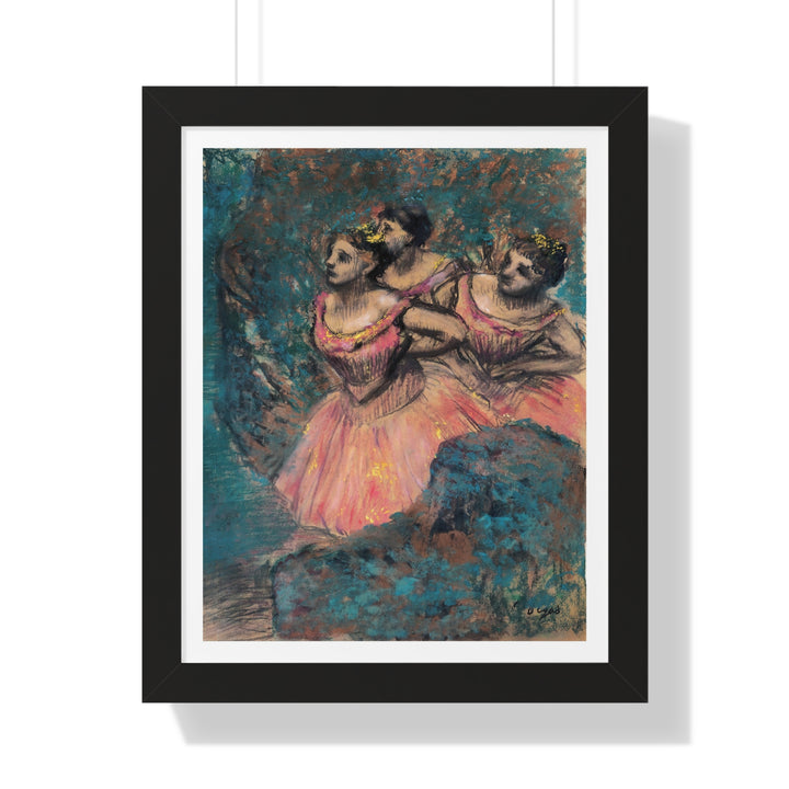 Three Dancers in Red Costume by Edgar Degas - Framed Print - Zapista