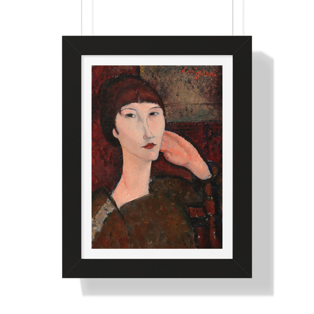 Adrienne (Woman with Bangs) by Amedeo Modigliani - Framed Print - Zapista