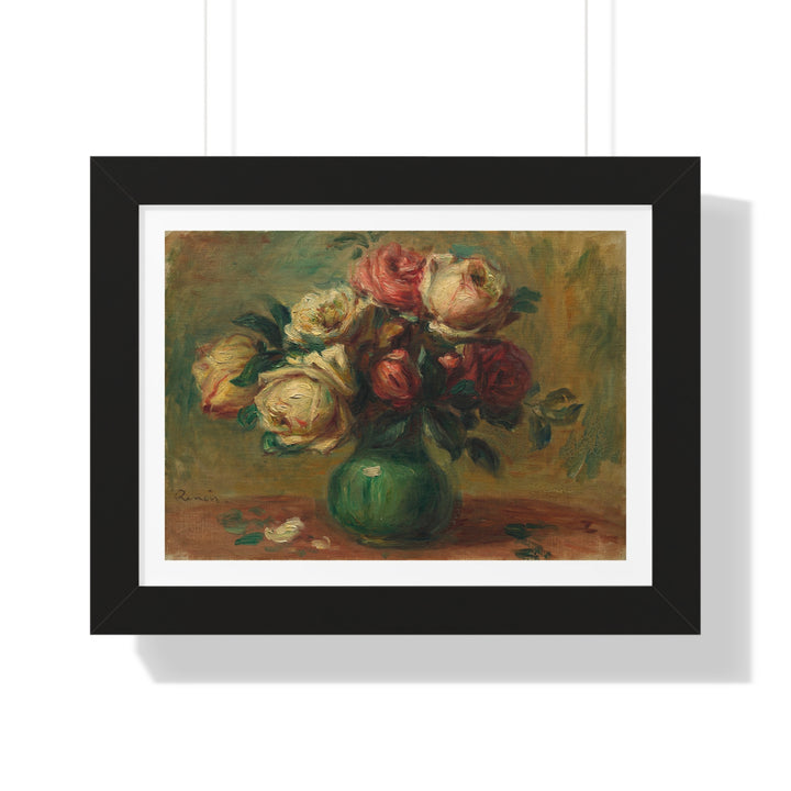 Roses in a Vase by Pierre-Auguste Renoir - Framed Print - Zapista