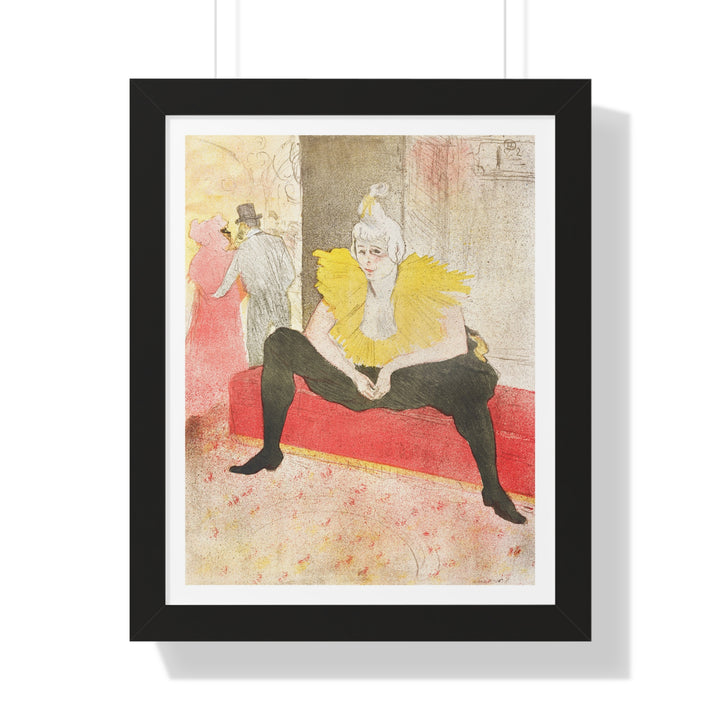 The Seated Clowness (Miss Cha-U-Kao) by Henri de Toulouse–Lautrec - Framed Print - Zapista