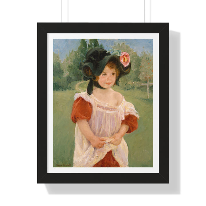 Spring; Margot Standing in a Garden (Fillette dans un jardin) by Mary Cassatt- Framed Print - Zapista