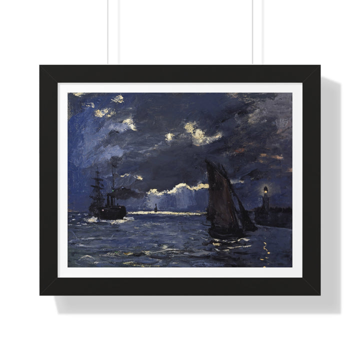 A Seascape, Shipping by Moonlight by Claude Monet - Framed Print - Zapista