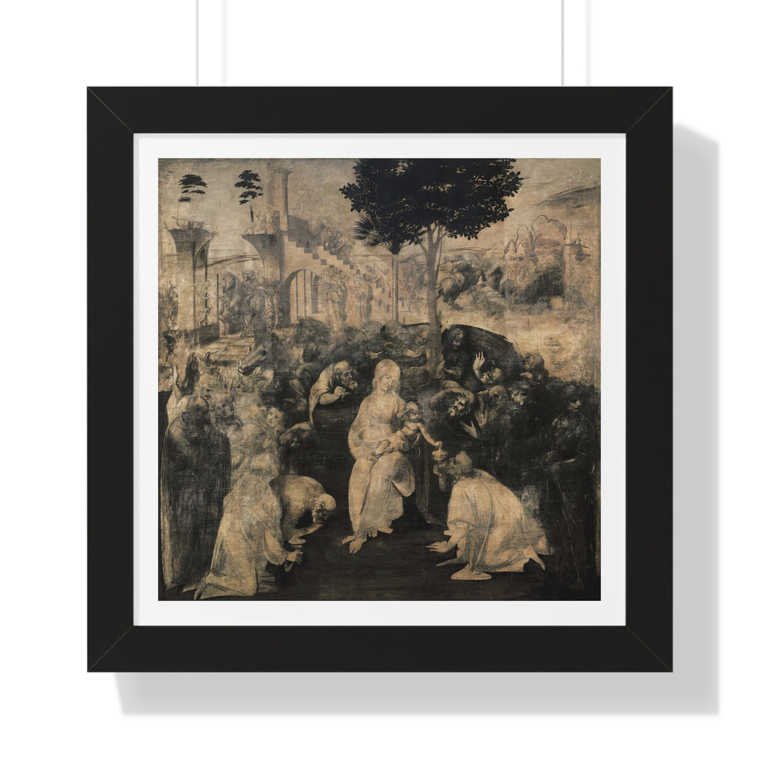 Adoration of the Magi by Leonardo da Vinci - Framed Print - Zapista