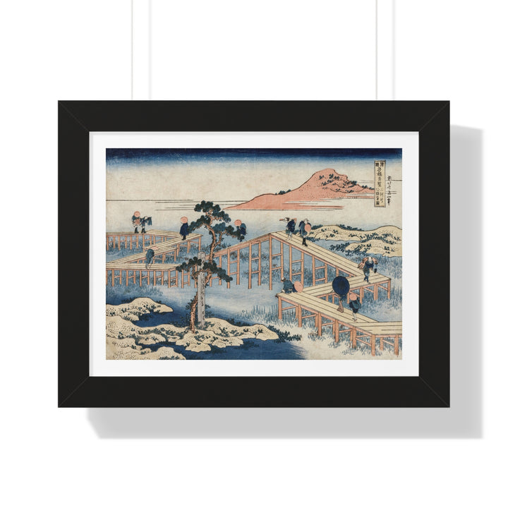 An Ancient Picture of the Eight Part Bridge in Mikawa Province by Katsushika Hokusai - Framed Print - Zapista