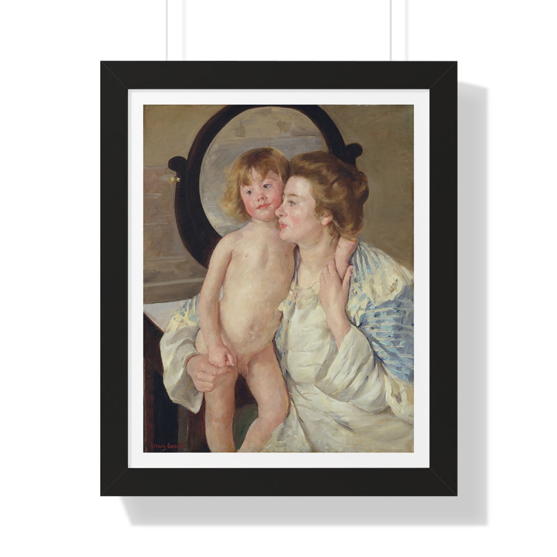 Mother and Child (The Oval Mirror) by Mary Cassatt - Framed Print - Zapista