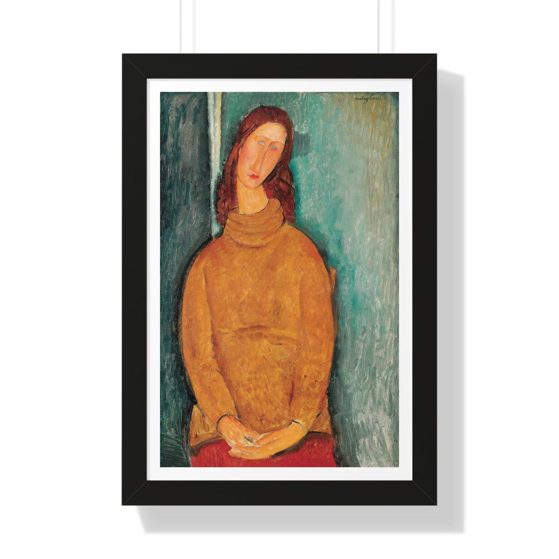 Portrait of Jeanne Hébuterne by Amedeo Modigliani - Framed Print - Zapista