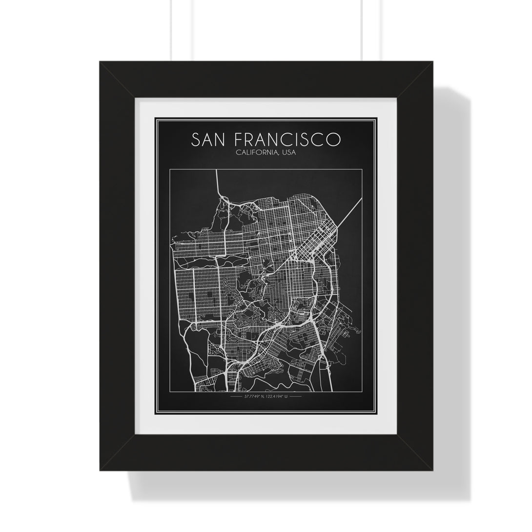 San Francisco Map - Framed Print - Zapista