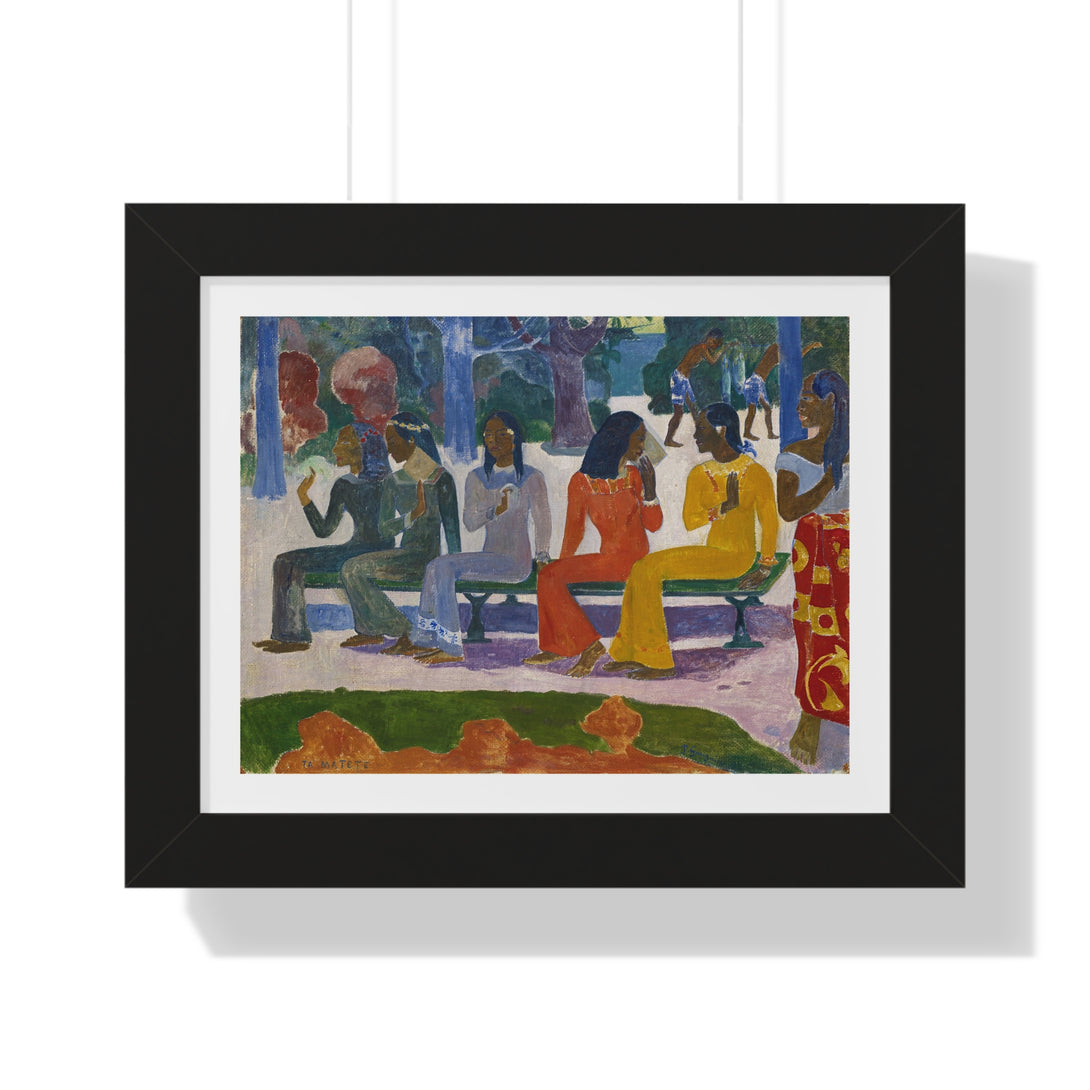 Ta matete (We Shall Not Go to the Market Today) by Paul Gauguin - Framed Print - Zapista