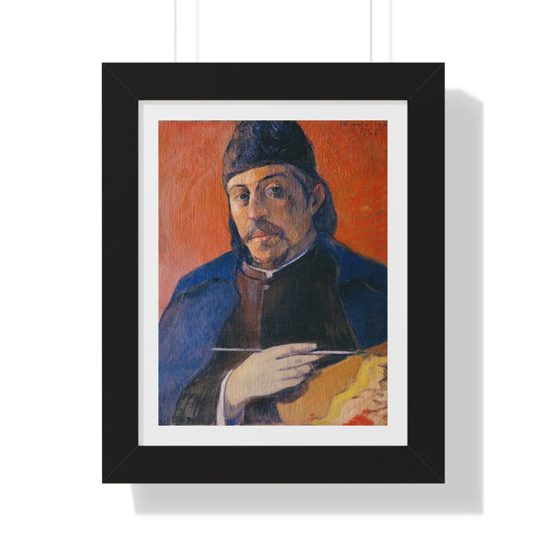 Self-Portrait with Palette by Paul Gauguin - Framed Print - Zapista