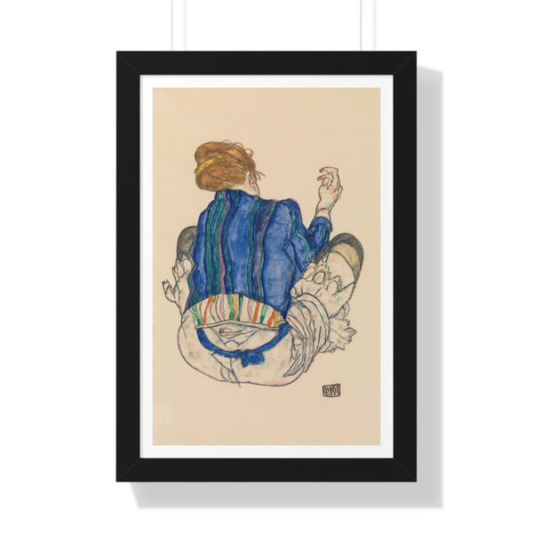 Seated Woman, Back View by Egon Schiele - Framed Print - Zapista