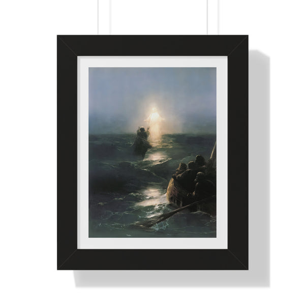 Jesus Christ Walking on the Waters by Ivan Aivazovsky - Framed Print - Zapista