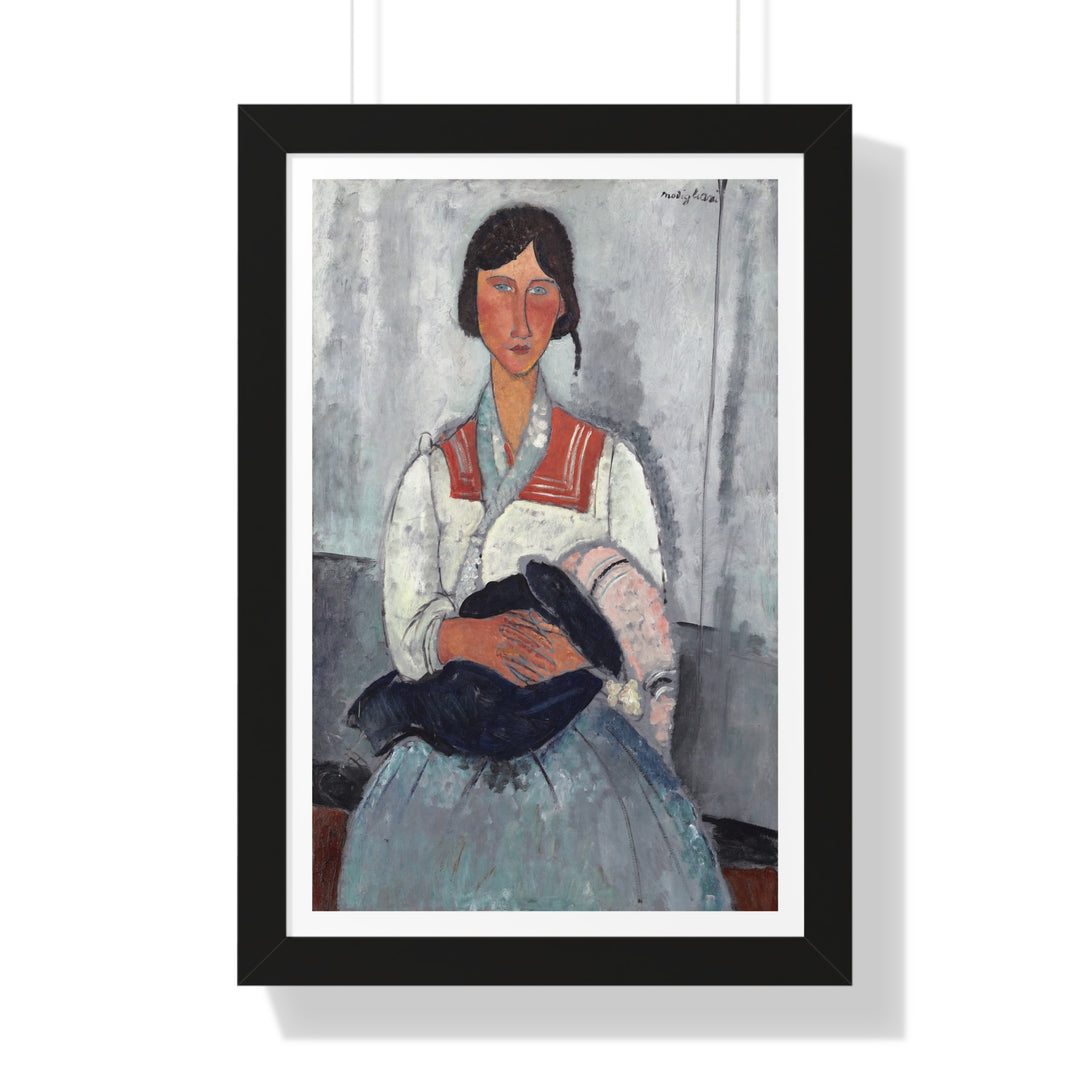 Gypsy Woman with Baby by Amedeo Modigliani - Framed Print - Zapista