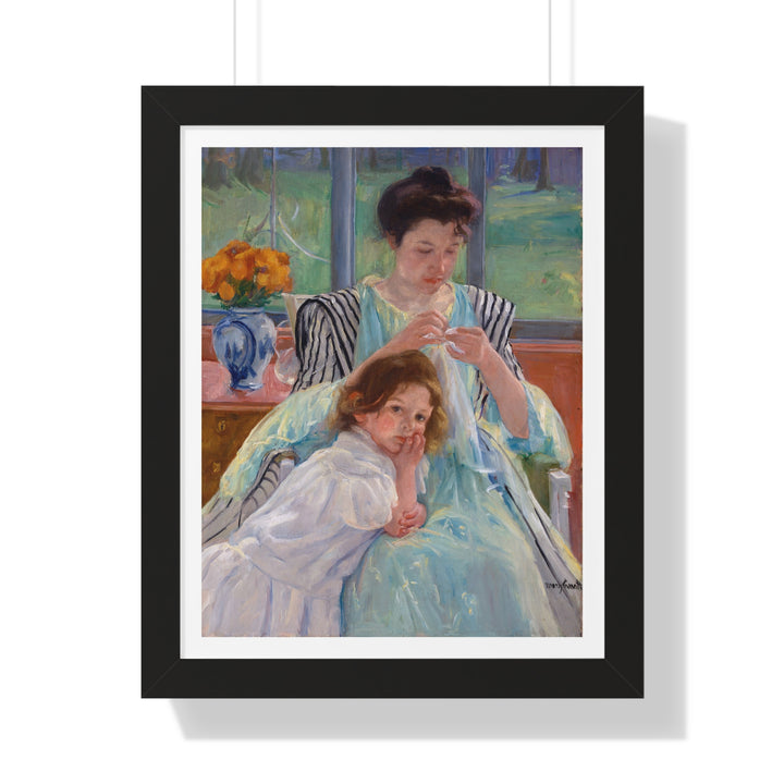 Young Mother Sewing by Mary Cassatt - Framed Print - Zapista