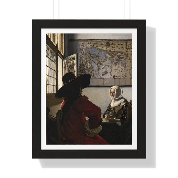 Officer and Laughing Girl by Johannes Vermeer - Framed Print - Zapista