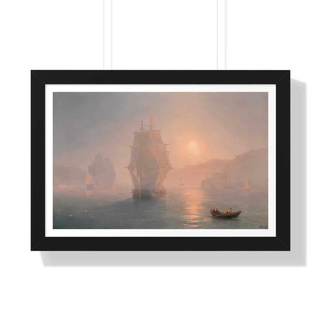 Ships on a Misty Morning by Ivan Aivazovsky - Framed Print - Zapista