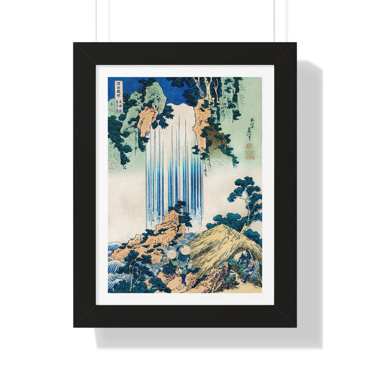 Yoro Waterfall in Mino Province (Mino no Yoro no taki) by Katsushika Hokusai - Framed Print - Zapista