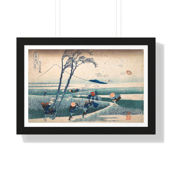 Ejiri in Suruga Province (Sunshu Ejiri), from the series Thirty-six Views of Mount Fuji (Fugaku sanjurokkei) by Katsushika Hokusai - Framed Print - Zapista