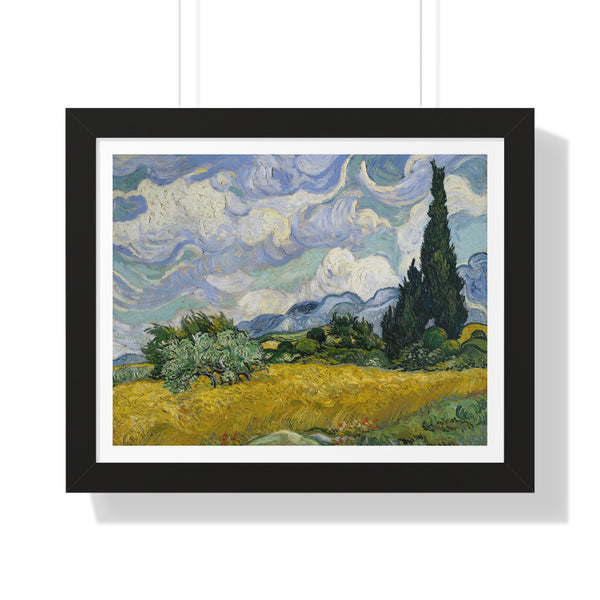 Wheat Field with Cypresses - Framed Print