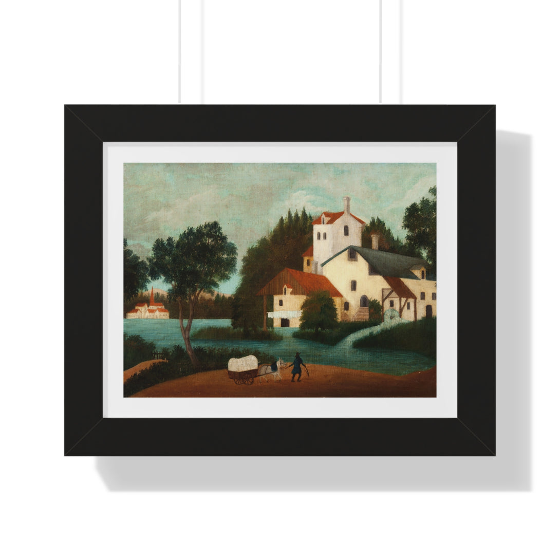 Landscape with Watermill by Henri Rousseau - Framed Print - Zapista