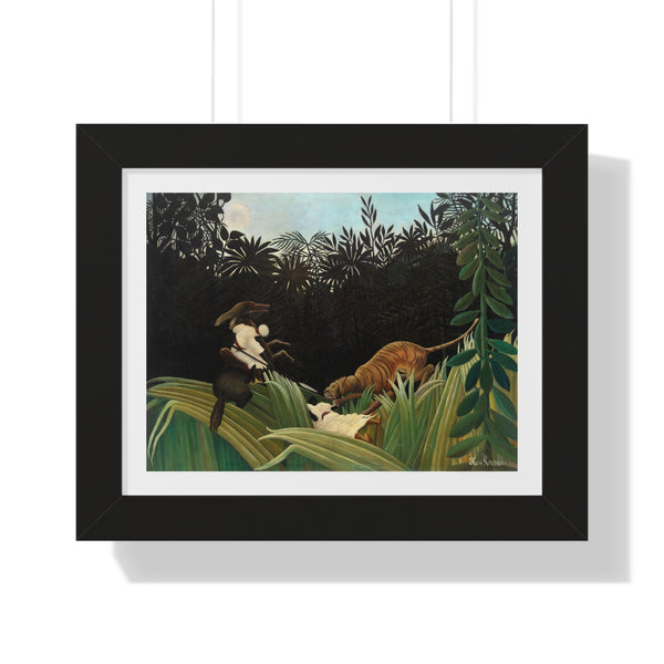 Scouts Attacked by a Tiger by Henri Rousseau - Framed Print - Zapista