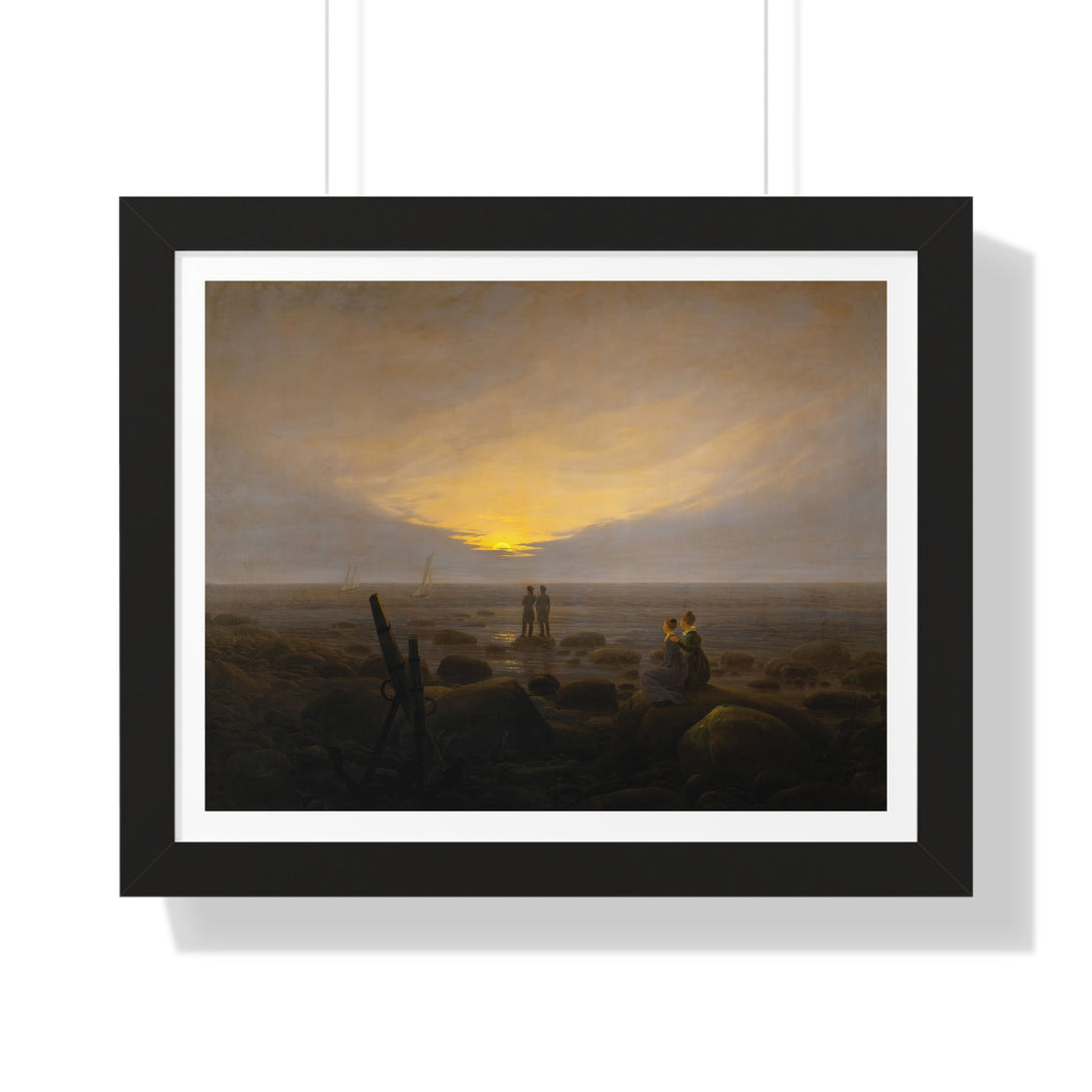 Moonrise over the Sea by Caspar David Friedrich - Framed Print - Zapista