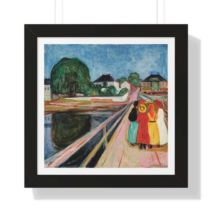 Girls on the Bridge by Edvard Munch - Framed Print - Zapista