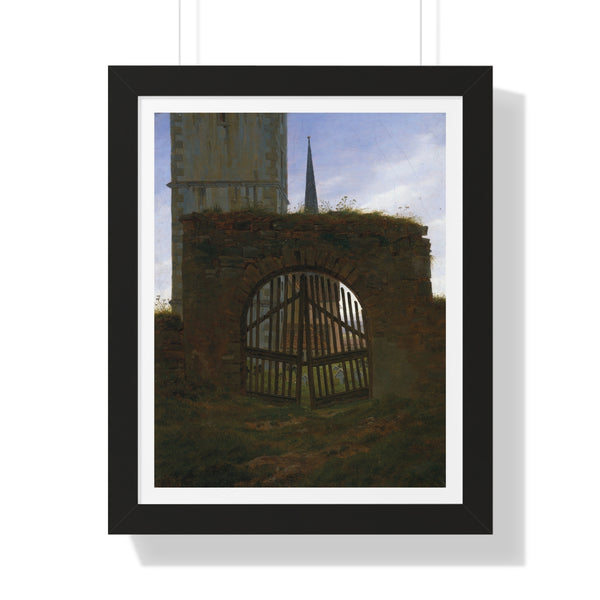 The Cemetery Gate (The Churchyard) by Caspar David Friedrich - Framed Print - Zapista