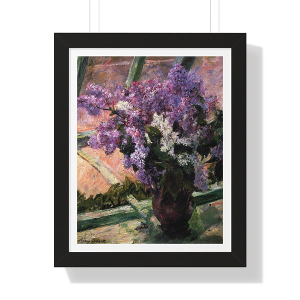 Lilacs in a Window by Mary Cassatt - Framed Print - Zapista